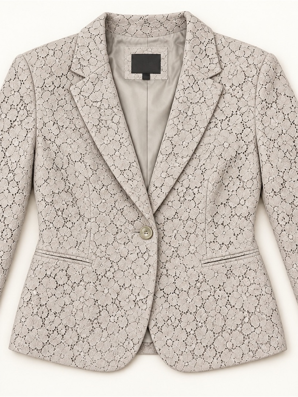 The Limited Light Beige Lace-Overlay Blazer